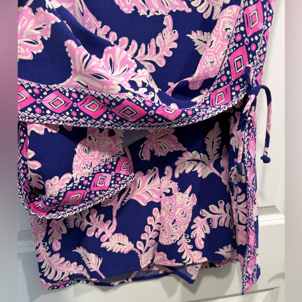 Lilly Pulitzer Donna What the Shell Pink and Blue Romper with Turtles NWT - Picture 4 of 6